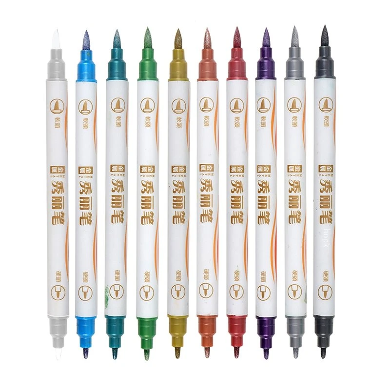 デュアルチップ10色メタリックペン